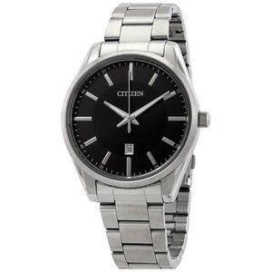 Men's Citizen BI1030-53E Silver Stainless Steel Black Dial Watch